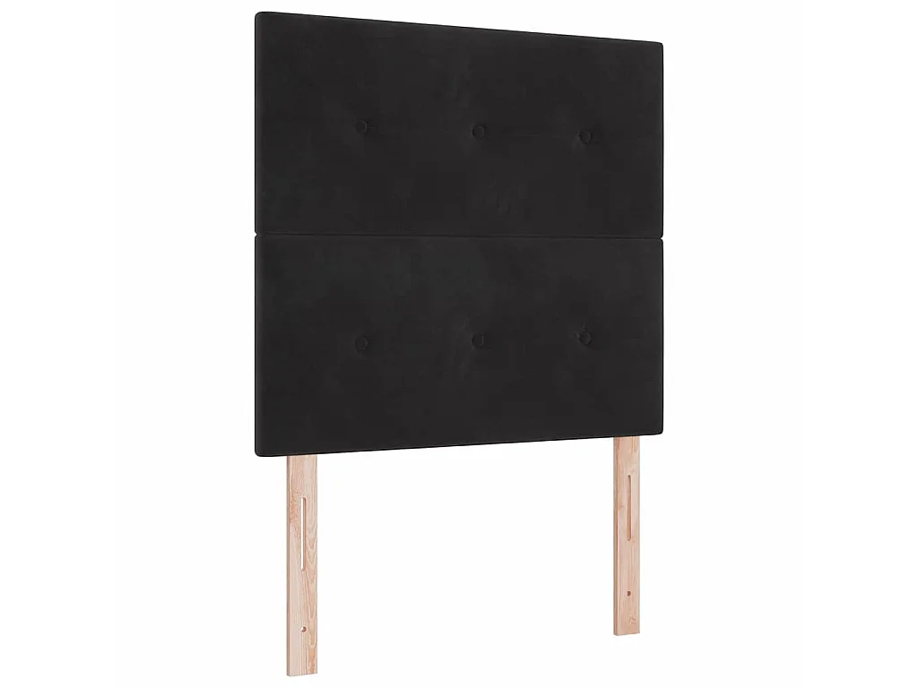 Boxspringbett mit Kopfteil Schwarz 200 x 120 cm Samt
