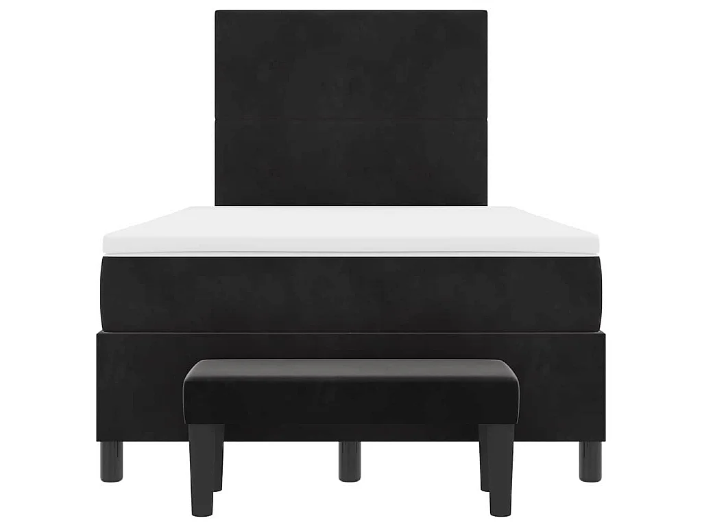 Boxspringbett mit Kopfteil Schwarz 200 x 120 cm Samt