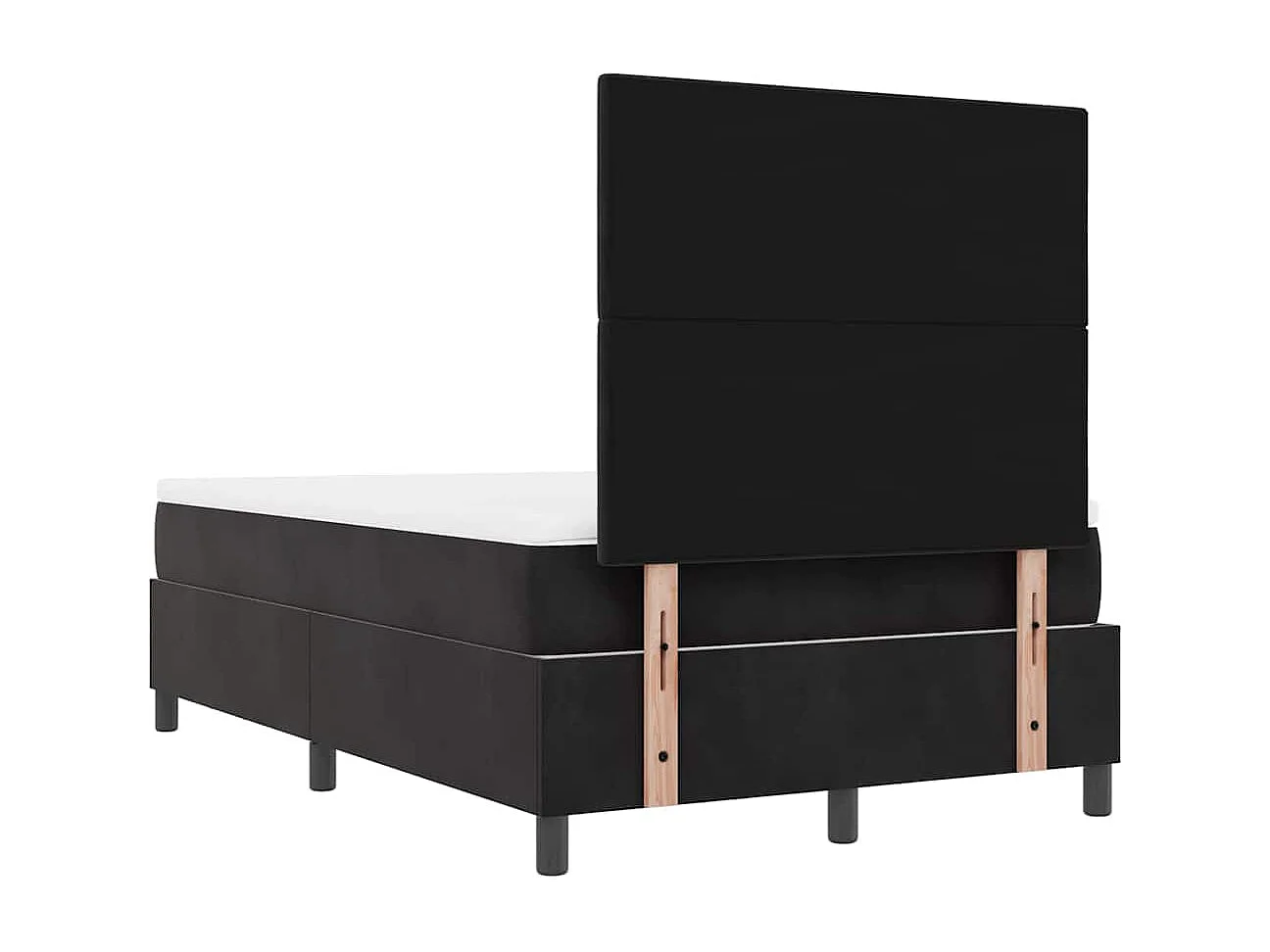 Boxspringbett mit Kopfteil Schwarz 200 x 120 cm Samt