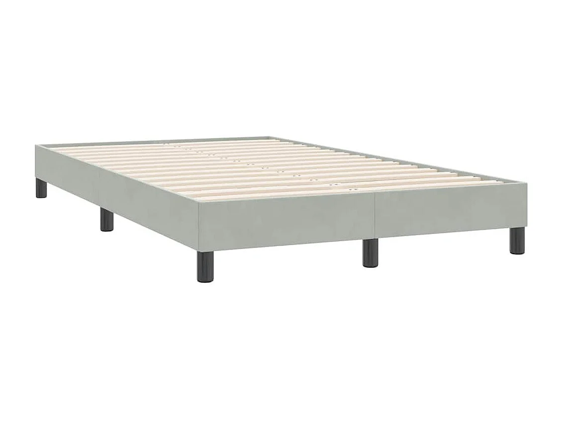 Boxspring met matras fluweel lichtgrijs 120x220 cm