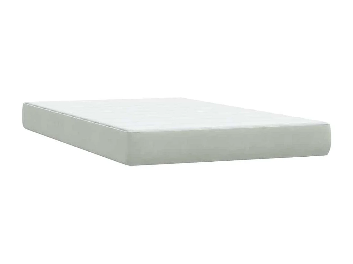 Boxspring met matras fluweel lichtgrijs 120x220 cm