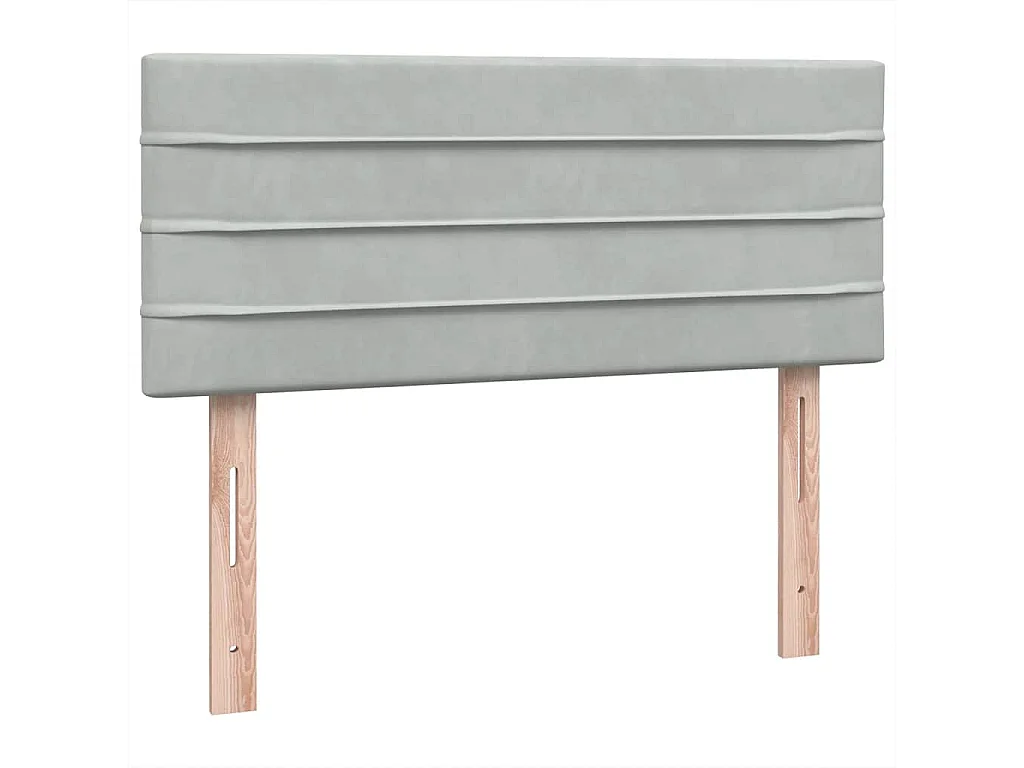 Boxspring met matras fluweel lichtgrijs 120x220 cm