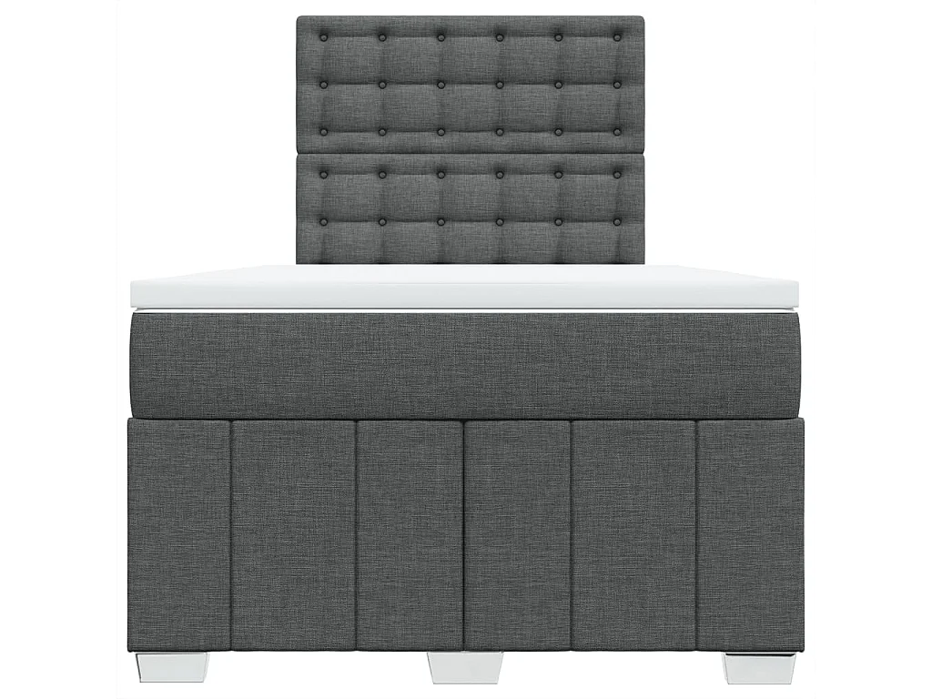 Cama boxspring com colchão 120x190 cm tecido cinzento-escuro