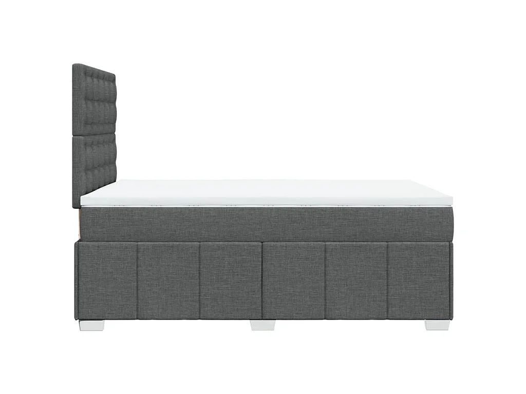 Cama boxspring com colchão 120x190 cm tecido cinzento-escuro