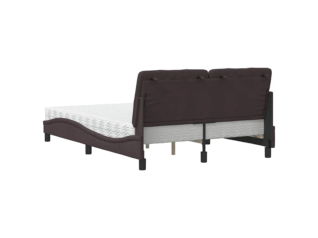 Letto con Materasso Marrone Scuro 120x200cm Tessuto