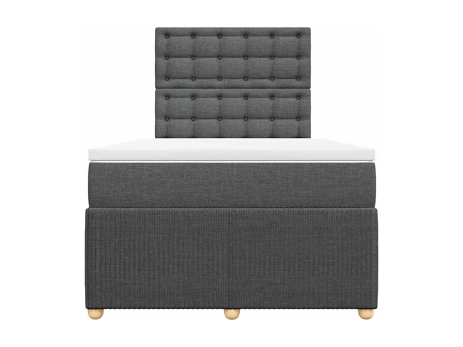 Cama boxspring com colchão 120x190 cm tecido cinzento-escuro