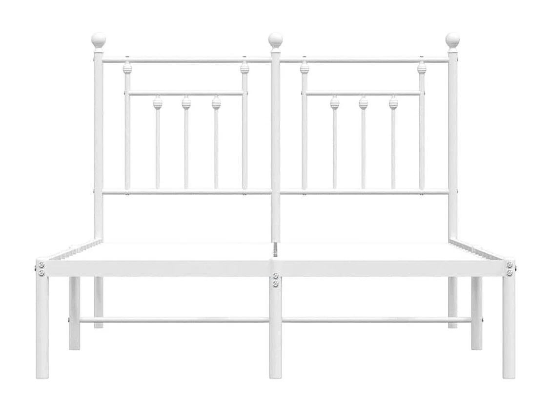 Bedframe met hoofdbord metaal wit 120x190 cm