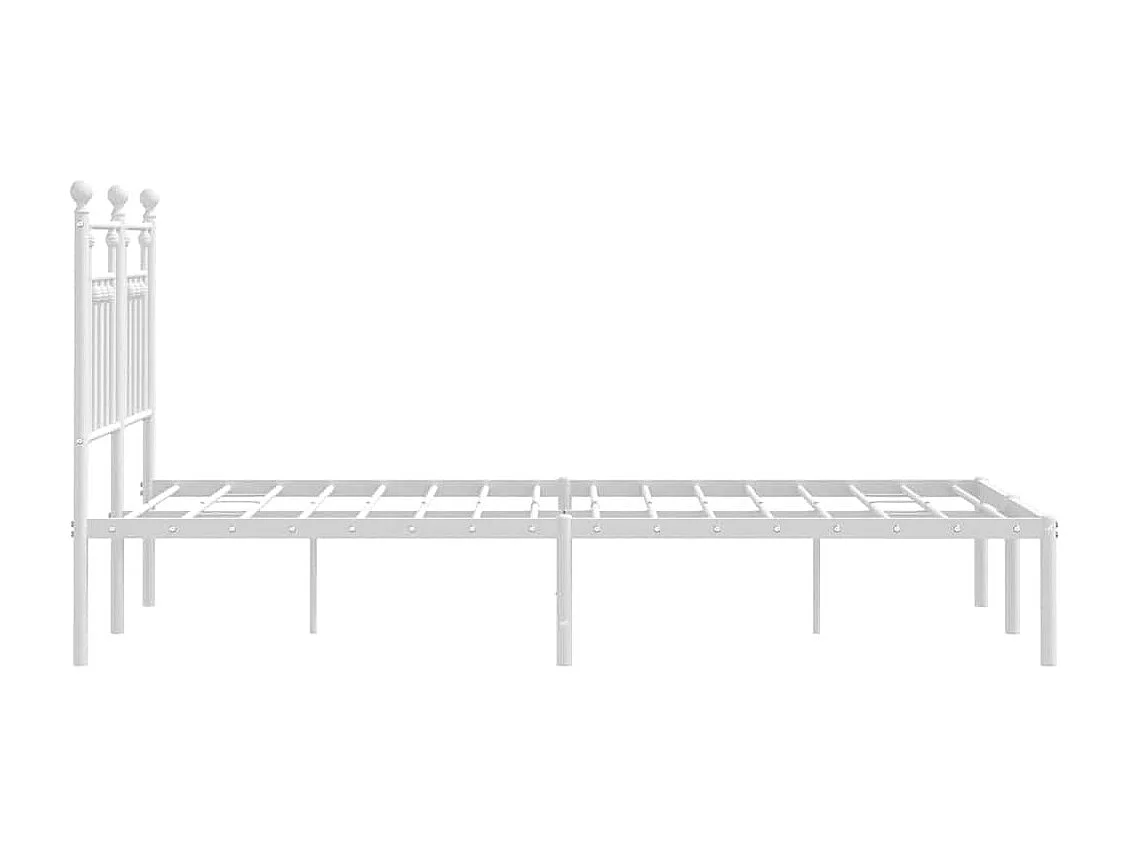 Bedframe met hoofdbord metaal wit 120x190 cm