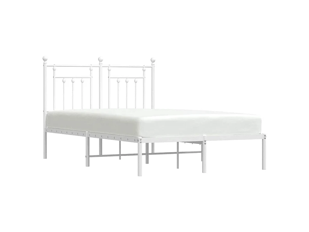 Giroletto con Testiera Metallo Bianco 120x190 cm