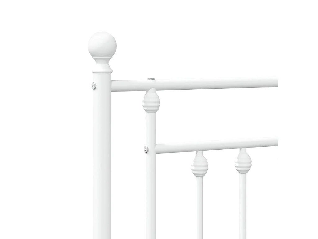 Giroletto con Testiera Metallo Bianco 120x190 cm