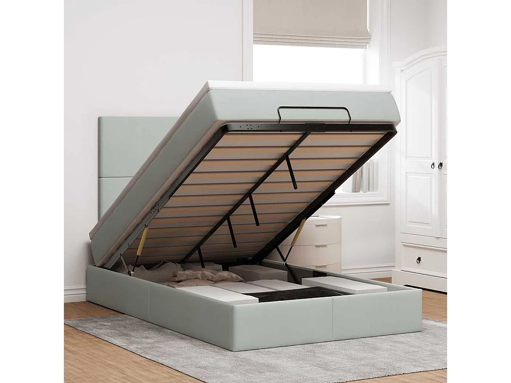 Struttura Letto Pouf con Materassi 120x200 cm Velluto