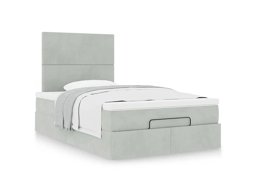 Struttura Letto Pouf con Materassi 120x200 cm Velluto