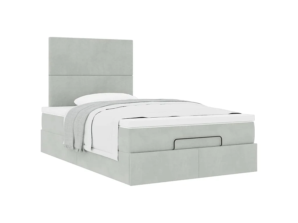 Struttura Letto Pouf con Materassi 120x200 cm Velluto