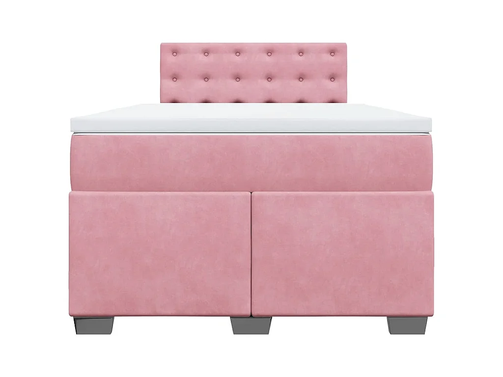 Boxspringbett mit Matratze Rosa 120x190 cm Samt