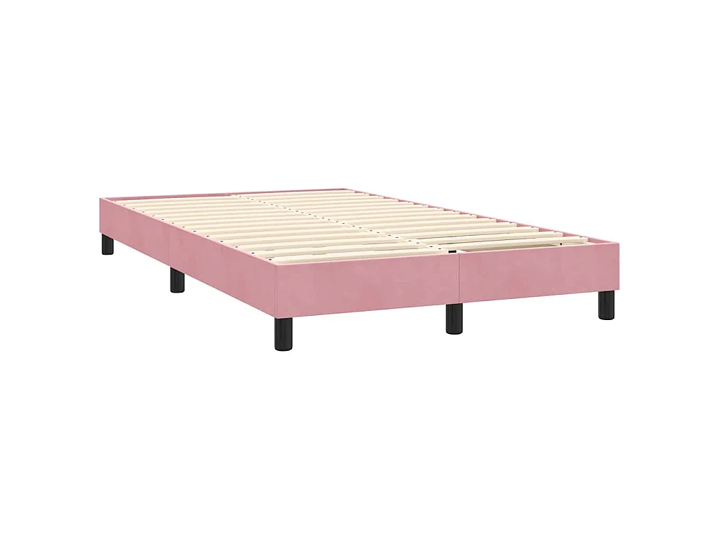 Boxspring met matras fluweel roze 120x220 cm