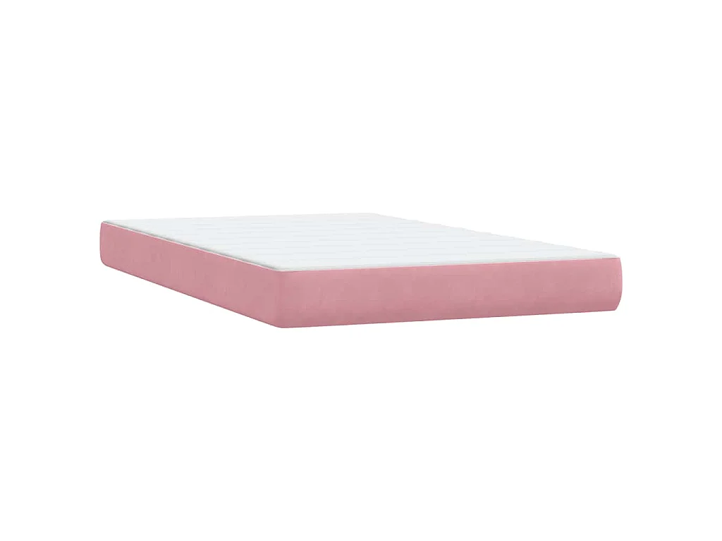 Boxspring met matras fluweel roze 120x220 cm