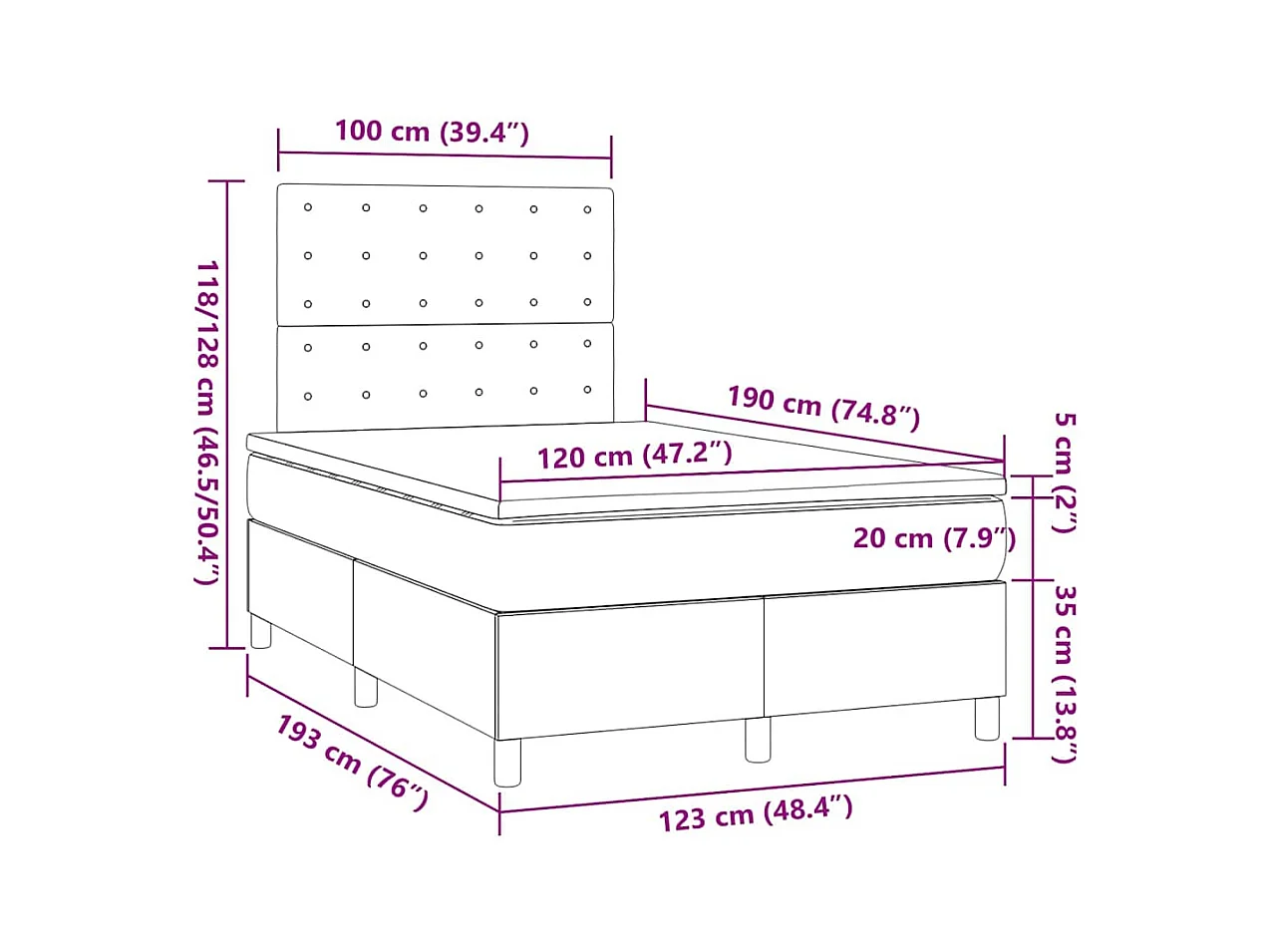 Sommier à lattes de lit avec matelas taupe 120x190 cm tissu