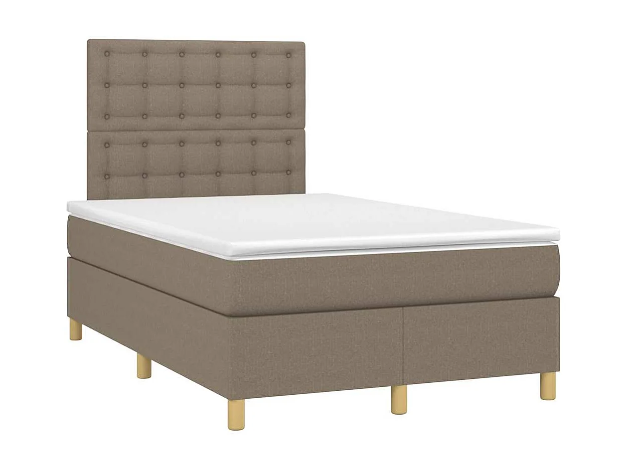 Sommier à lattes de lit avec matelas taupe 120x190 cm tissu