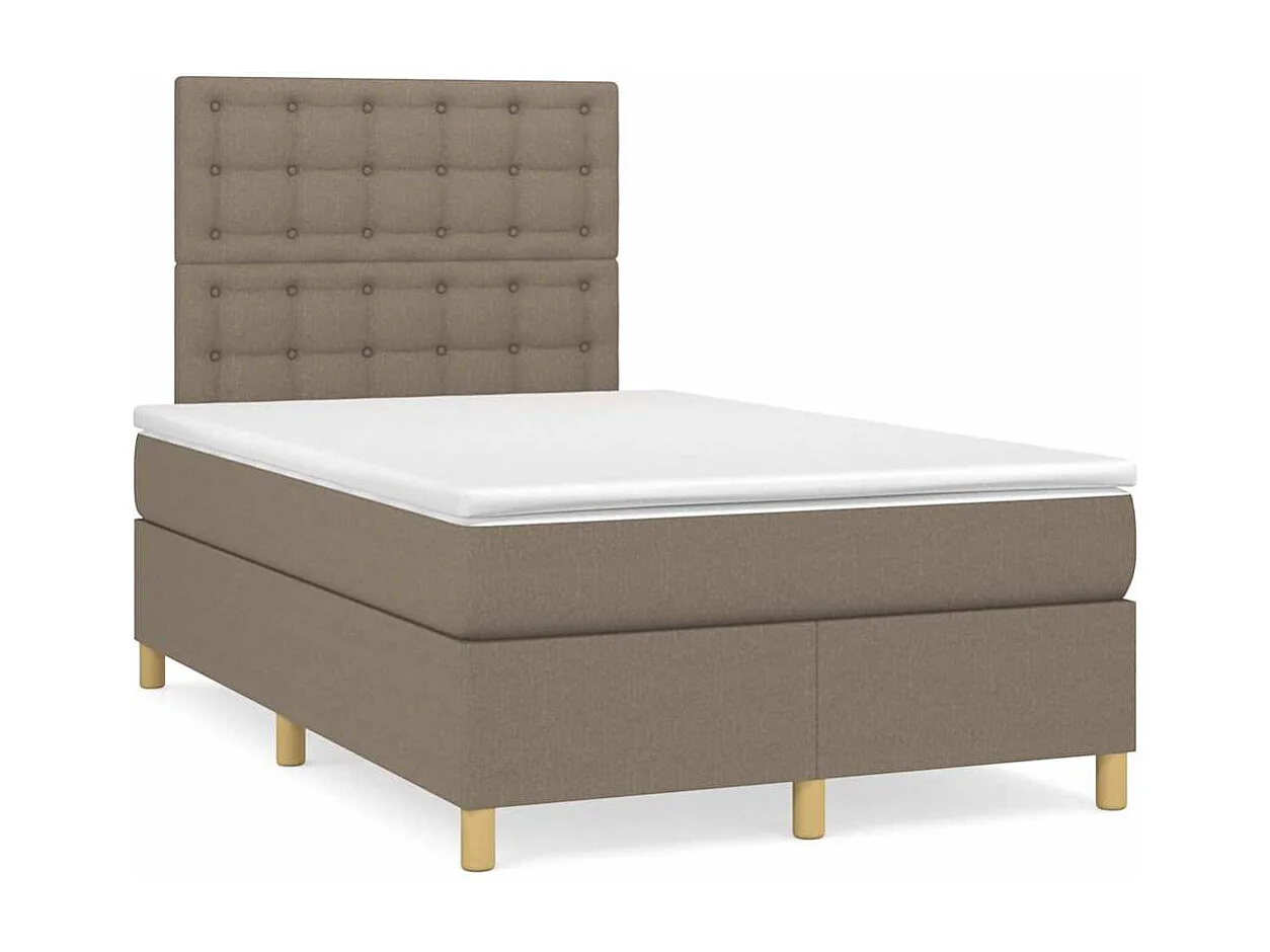 Sommier à lattes de lit avec matelas taupe 120x190 cm tissu
