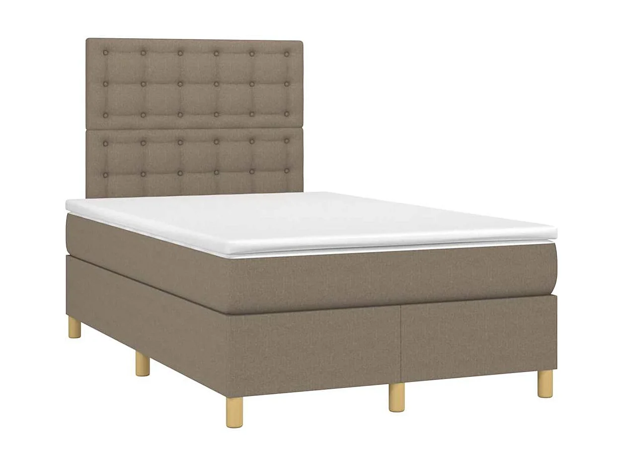 Sommier à lattes de lit avec matelas taupe 120x190 cm tissu