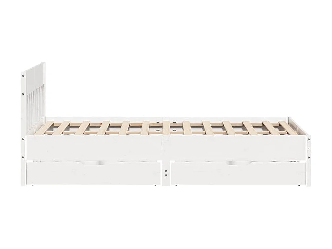 Cadre de lit sans matelas blanc 120x200 cm bois de pin massif