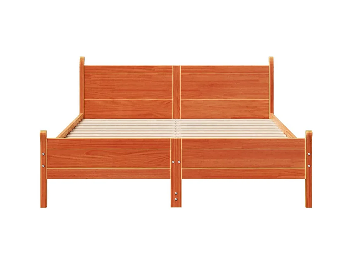Letto senza Materasso Marrone Cera 120x190 cm in Legno di Pino