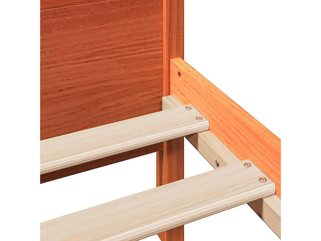 Cadre de lit sans matelas cire marron 120x190cm bois pin massif