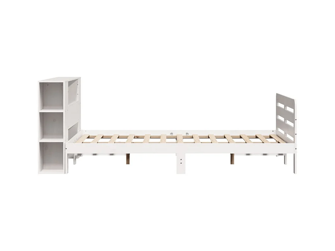 Cadre de lit sans matelas blanc 120x190 cm bois de pin massif