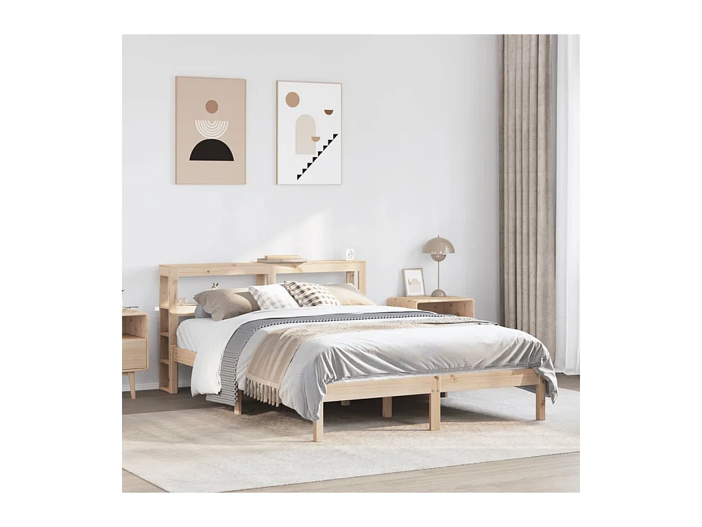 Letto senza Materasso 120x190 cm in Legno Massello di Pino