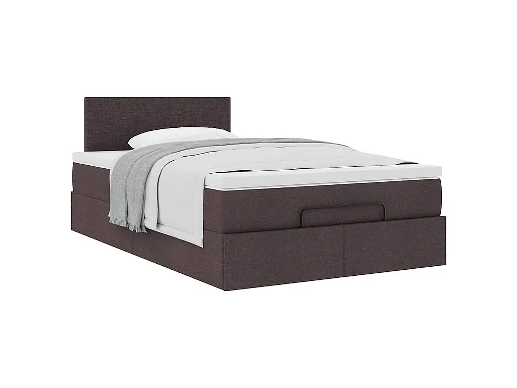 Ottoman bed met matras 120x190 cm stof donkerbruin