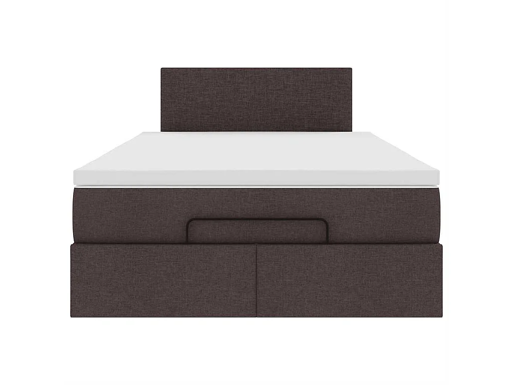 Ottoman bed met matras 120x190 cm stof donkerbruin