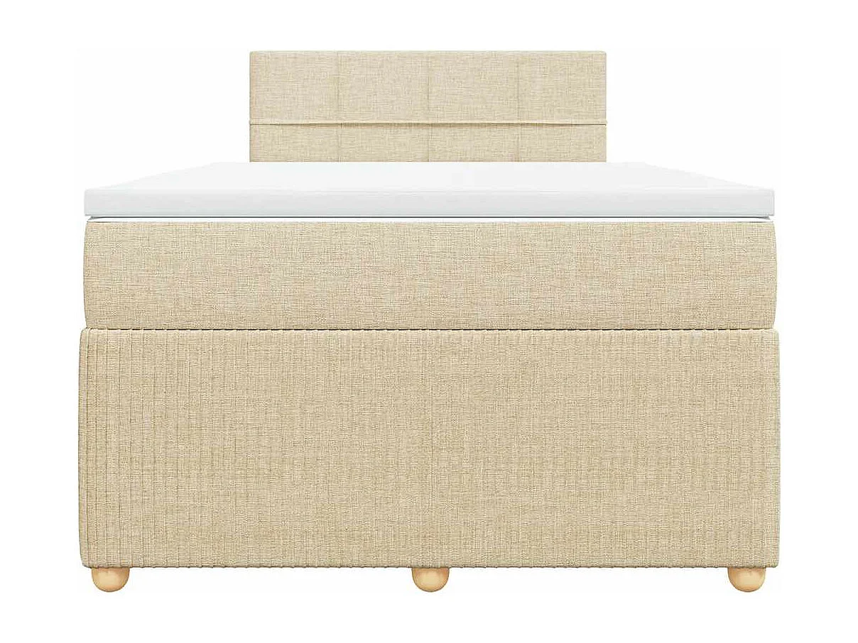 Boxspring met matras stof crèmekleurig 120x190 cm