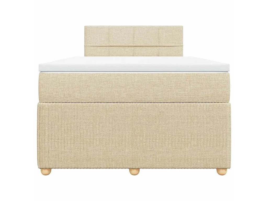 Cama boxspring com colchão 120x190 cm tecido cor creme