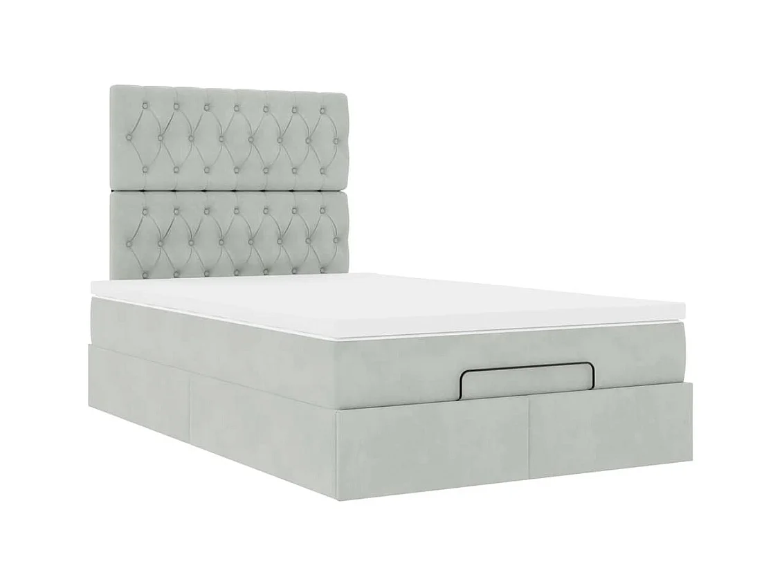 Struttura Letto Pouf con Materassi 120x200 cm Velluto