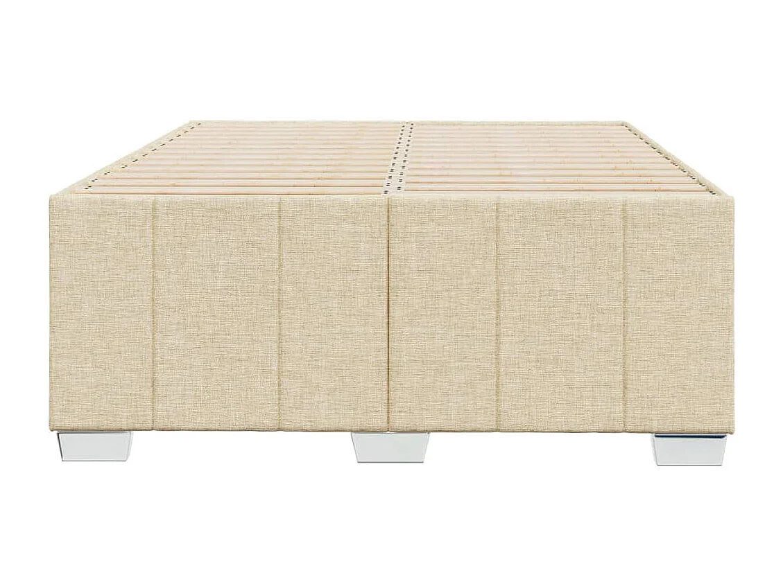 Cadre de lit sans matelas crème 120x200 cm tissu