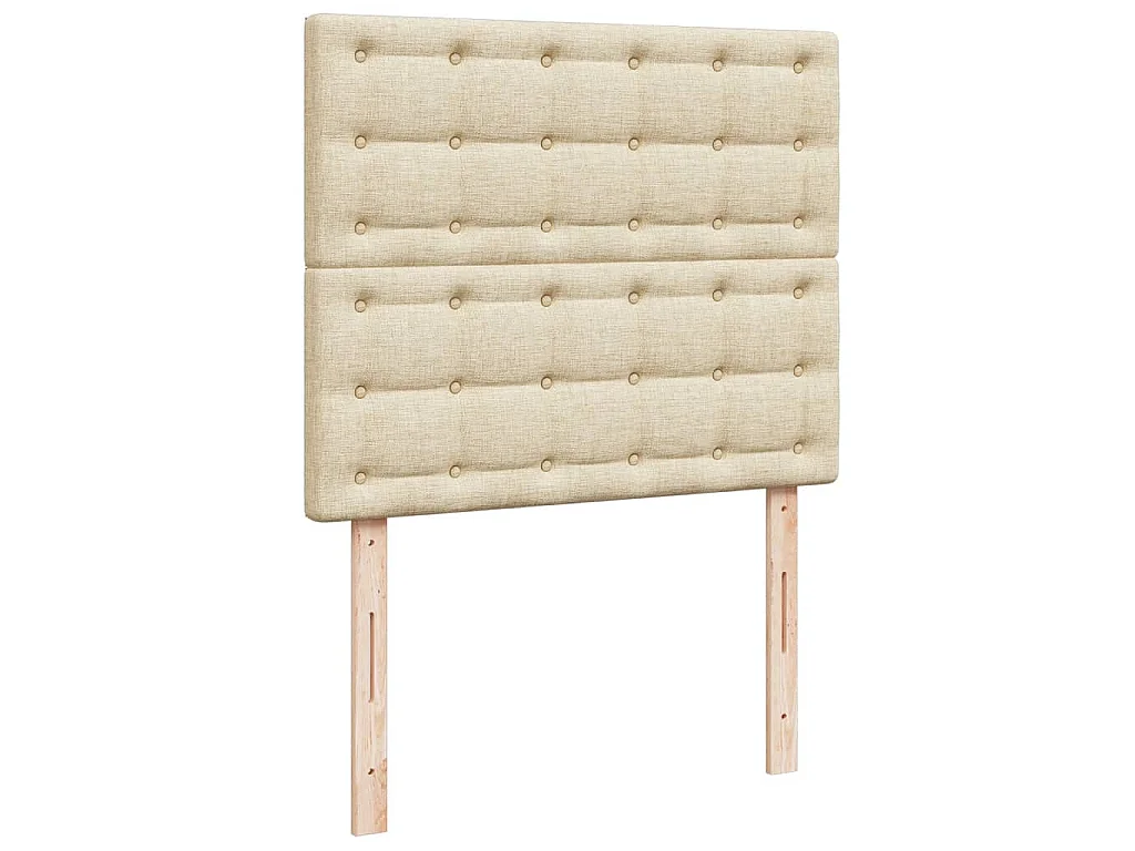 Sommier à lattes de lit avec matelas crème 120x190 cm tissu