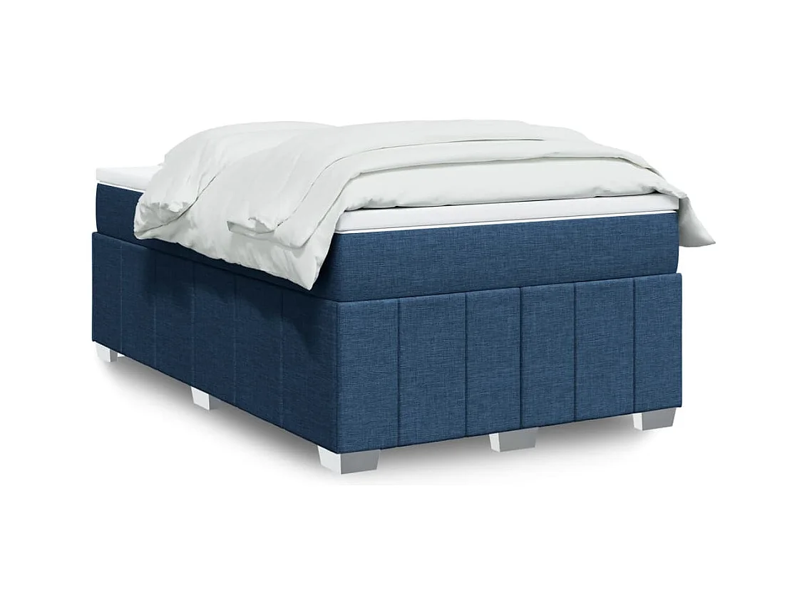 Boxspring met matras stof blauw 120x190 cm