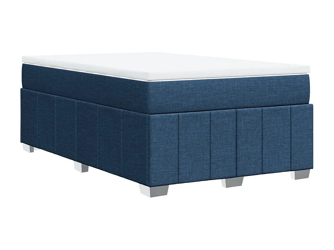 Cama boxspring com colchão 120x190 cm tecido azul
