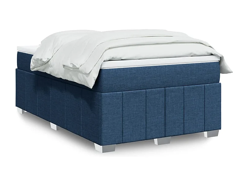 Cama boxspring com colchão 120x190 cm tecido azul