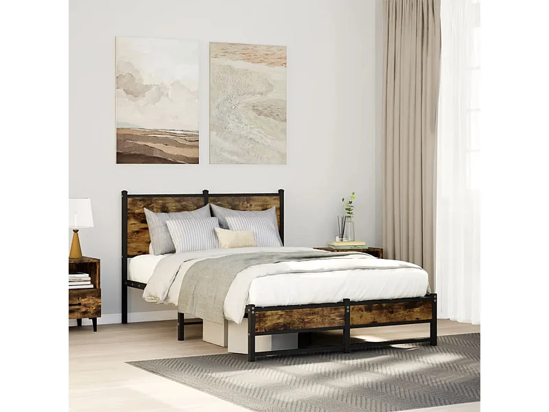 Giroletto senza Materasso in Metallo Rovere Fumo 120x190 cm