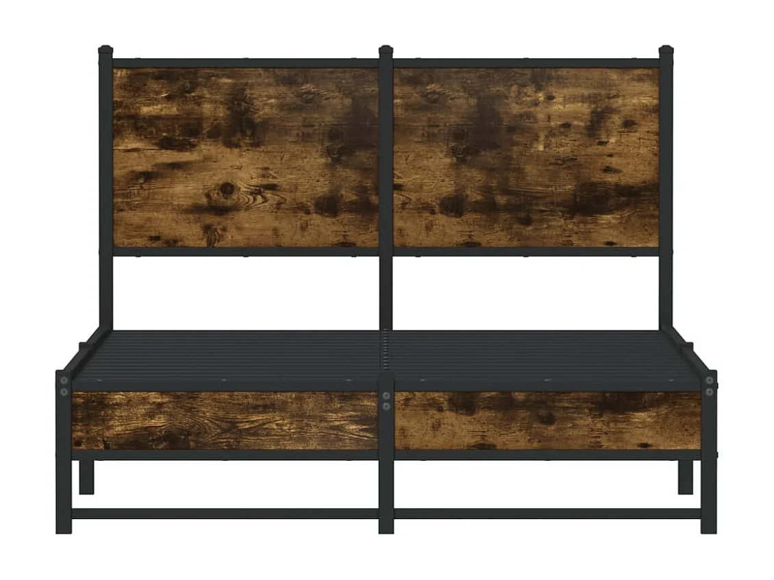 Metallbett ohne Matratze Räuchereiche 120x190 cm