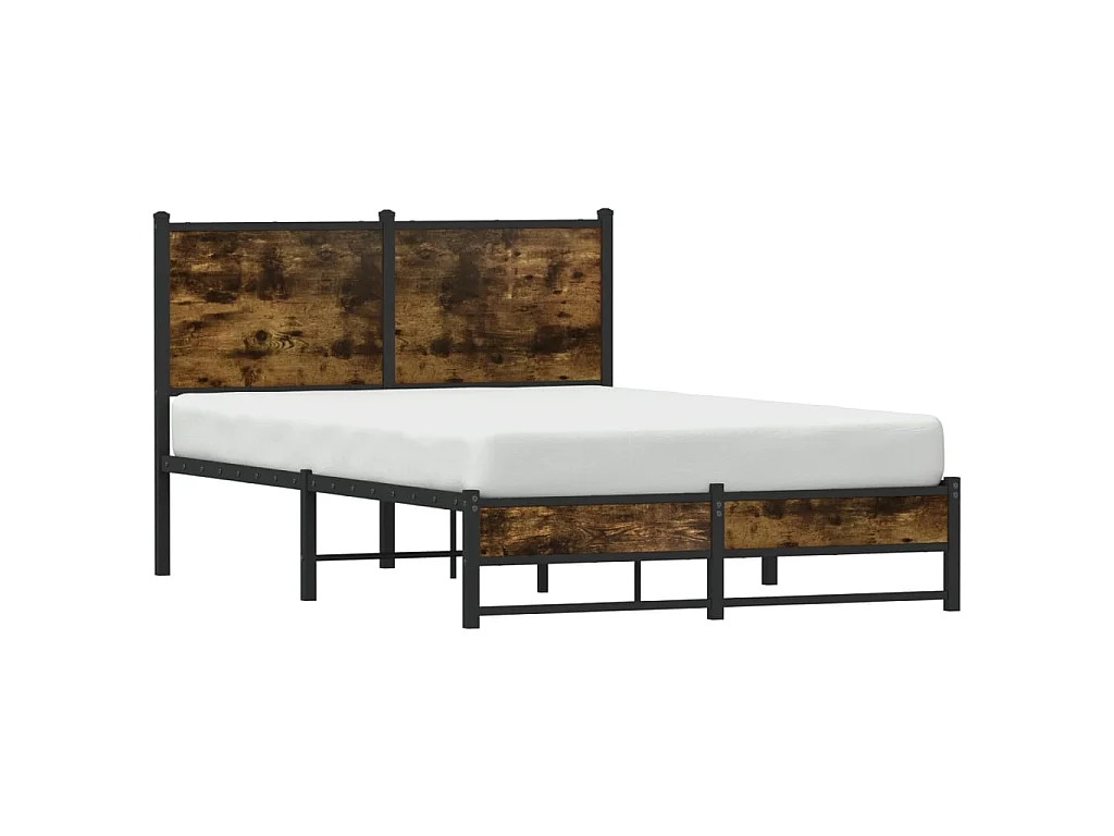 Bedframe zonder matras metaal gerookt eikenkleurig 120x190 cm
