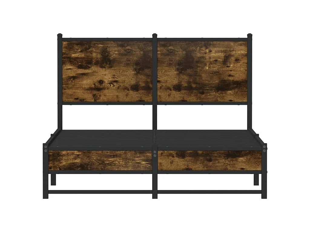 Bedframe zonder matras metaal gerookt eikenkleurig 120x190 cm
