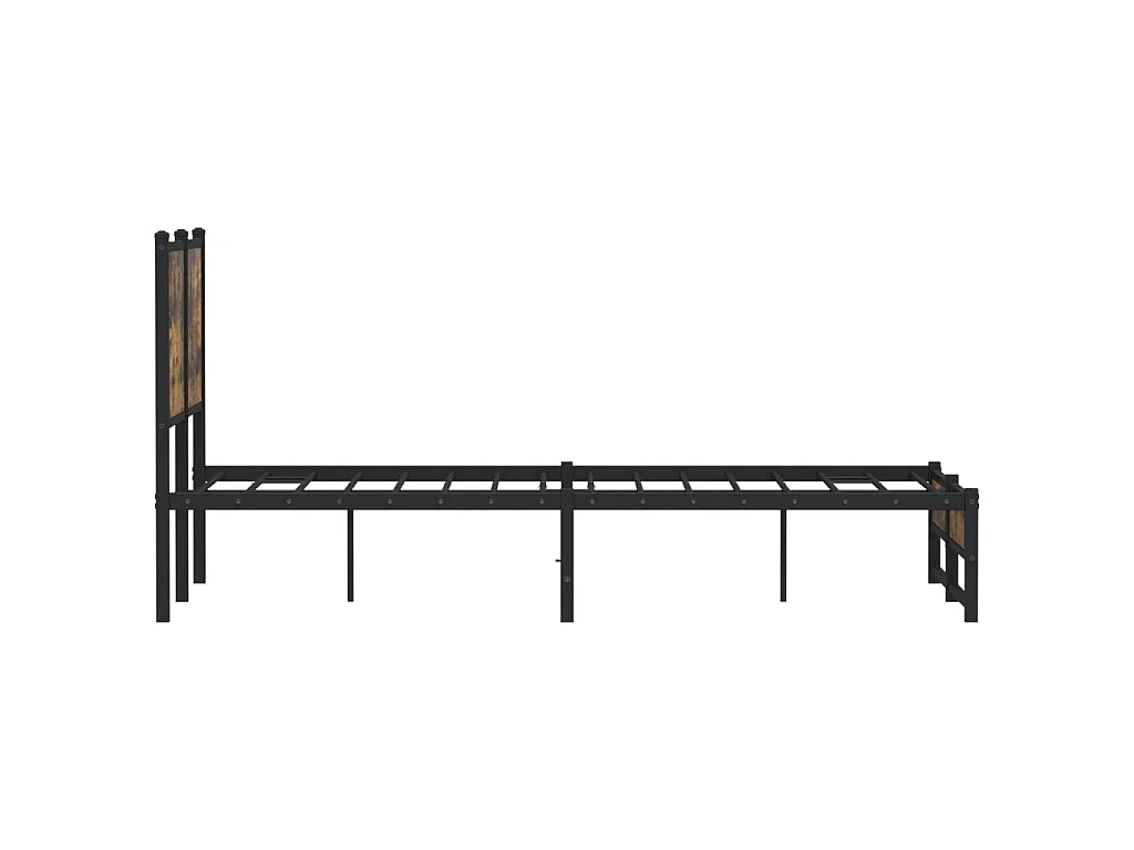 Bedframe zonder matras metaal gerookt eikenkleurig 120x190 cm