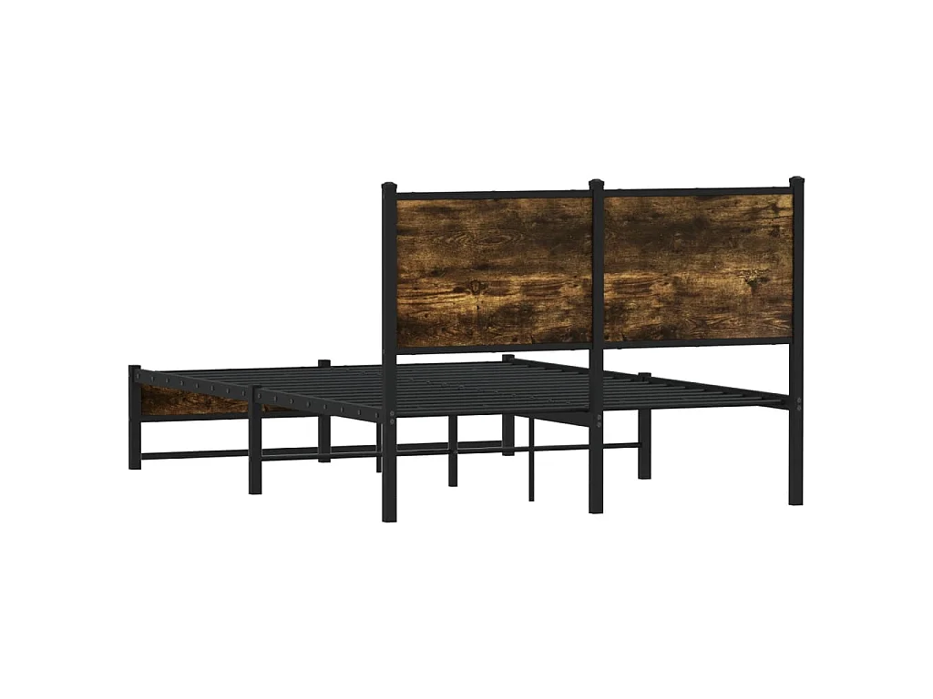 Bedframe zonder matras metaal gerookt eikenkleurig 120x190 cm