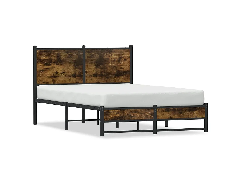 Bedframe zonder matras metaal gerookt eikenkleurig 120x190 cm