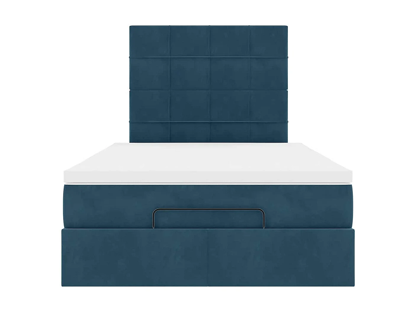 Estructura de cama otomana colchones terciopelo azul oscuro