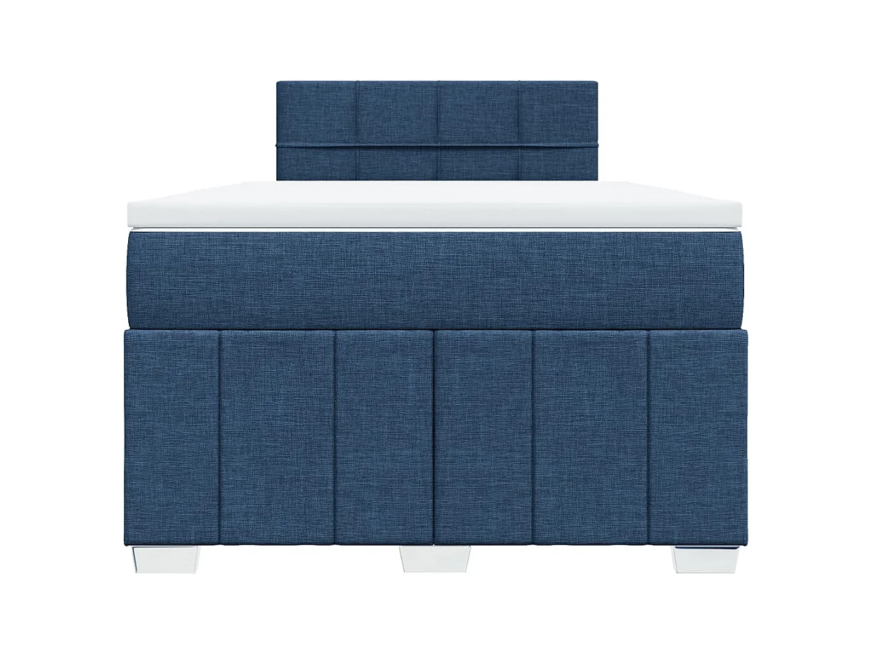 Sommier à lattes de lit avec matelas Bleu 120x200 cm Tissu
