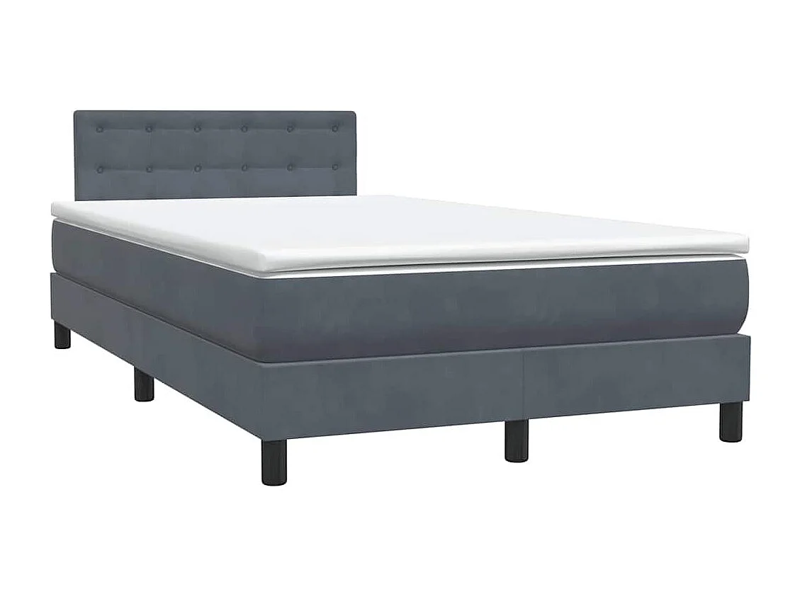 Boxspringbett mit Matratze Dunkelgrau 120x210 cm Samt