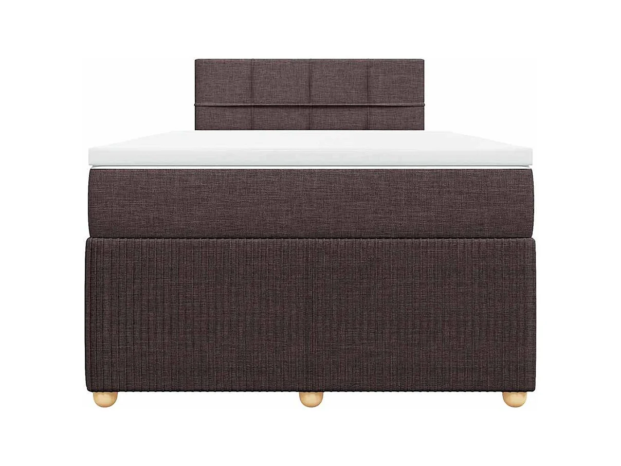 Sommier à lattes de lit et matelas marron foncé 120x190cm tissu